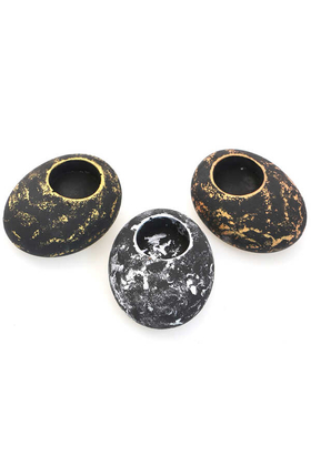 3 Adet Beton Tealight Mumluk Eskitme Renkler - Yapay Çiçek Deposu