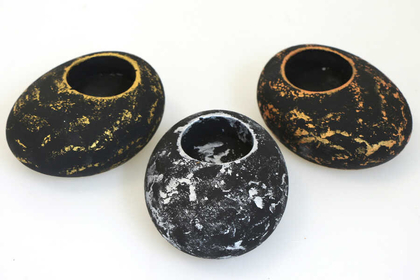 3 Adet Beton Tealight Mumluk Eskitme Renkler - 2