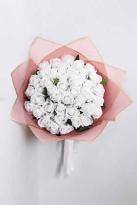 Yapay 41li Blanc Amour Gül Sevgili Özel Gün İsteme Beyaz Gül Buketi - 2