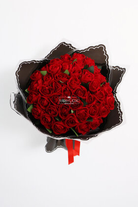 Yapay 41li Amorvie Gül Sevgili Özel Gün İsteme Kırmızı Gül Buketi - 2