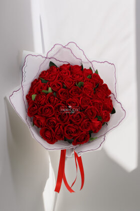 Yapay 41li Rubira Gül Sevgili Özel Gün İsteme Kırmızı Gül Buketi - Yapay Çiçek Deposu