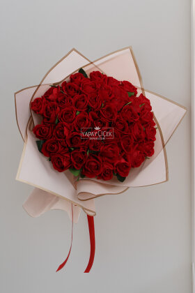 Yapay 41li Rosamira Gül Sevgili Özel Gün İsteme Kırmızı Gül Buketi - 2