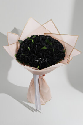 Yapay Noir Éternel 41 Gül Sevgili Özel Gün İsteme Siyah Gül Buketi - Yapay Çiçek Deposu