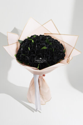 Yapay Noir Éternel 41 Gül Sevgili Özel Gün İsteme Siyah Gül Buketi - Yapay Çiçek Deposu