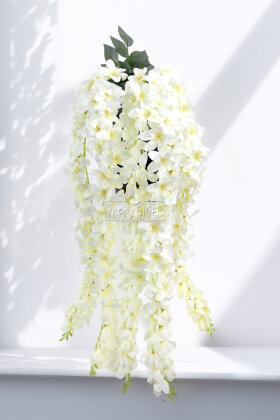 Yapay Çiçek 5li Sarkan Sümbül 90 cm Krem - Yapay Çiçek Deposu