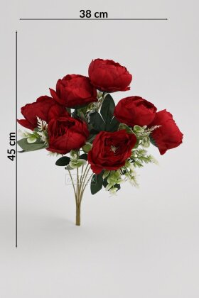 Yapay çiçek 7li Salaş Şakayık Gül Demeti Kırmızı 45 cm - 3