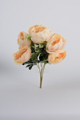 Yapay çiçek 7li Salaş Şakayık Gül Demeti Somon - Pembe 45 cm - 2