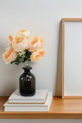 Yapay çiçek 7li Salaş Şakayık Gül Demeti Somon - Pembe 45 cm - Yapay Çiçek Deposu