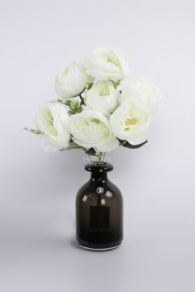 Yapay çiçek 7li Salaş Şakayık Gül Demeti Beyaz 45 cm - 2