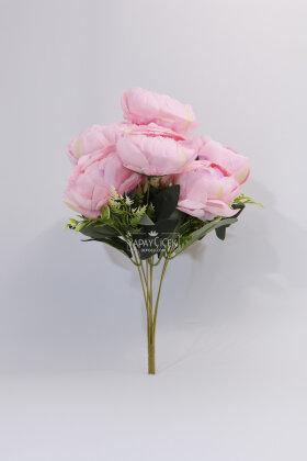 Yapay çiçek 7li Salaş Şakayık Gül Demeti Pembe 45 cm - 2