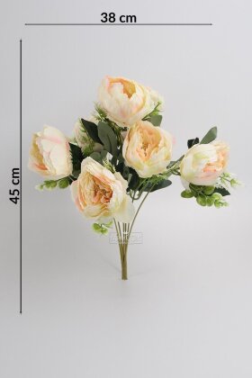 Yapay çiçek 7li Salaş Şakayık Gül Demeti Somon 45 cm - 3
