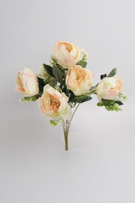 Yapay çiçek 7li Salaş Şakayık Gül Demeti Somon 45 cm - 2