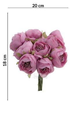 Yapay çiçek 7li Tohumlu Tül ipek şakayık Gül Demeti Lila 18 cm - 3