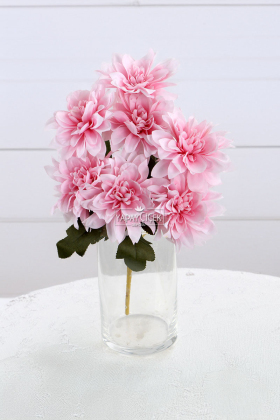 Yapay Çiçek 7li Dahlia Demeti 33 cm Açık Pembe - 2