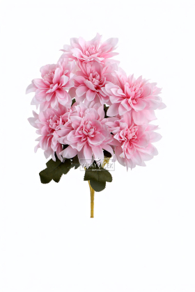 Yapay Çiçek 7li Dahlia Demeti 33 cm Açık Pembe - 3