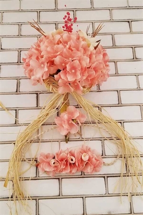 Gelin Buketi Açık Pembe Ortanca Lilyum Kuru Çiçek Şöleni 3lü Set - 4