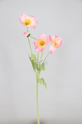 Yapay Çiçek 4lü Gelincik Dalı 60 cm Açık Pembe - 2