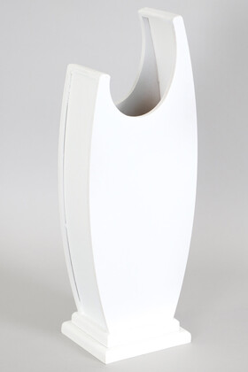 50 cm Hilal Model Ahşap Vazo Beyaz - 1