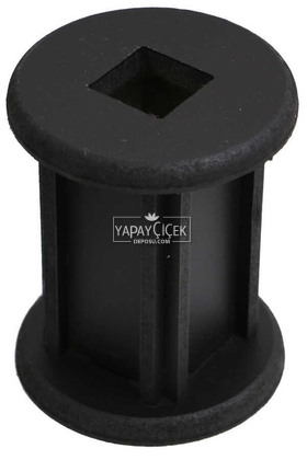 15 cm Siyah Ahşap Vazo Silindir Model - 3