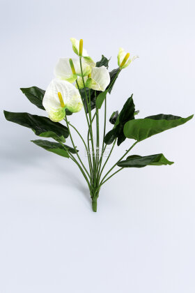  Yapay Antoryum Bitki 50 cm Beyaz - 2