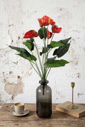  Yapay Antoryum Bitki 50 cm Kırmızı - Yapay Çiçek Deposu