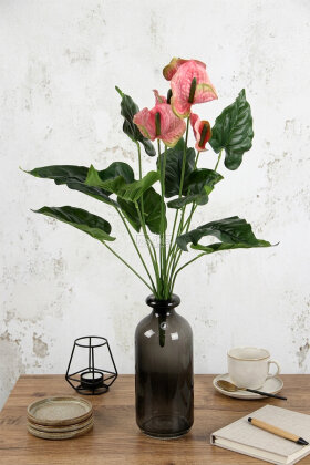  Yapay Antoryum Bitki 50 cm Pembe - Yapay Çiçek Deposu