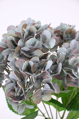 Yapay Lüx 5 Dallı Islak Ortanca Demeti 45 cm Pastel Turkuaz - 2