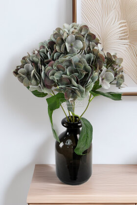 Yapay Lüx 5 Dallı Islak Ortanca Demeti 45 cm Pastel Turkuaz - 1