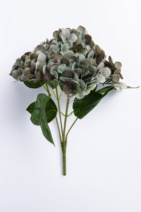 Yapay Lüx 5 Dallı Islak Ortanca Demeti 45 cm Pastel Turkuaz - 2