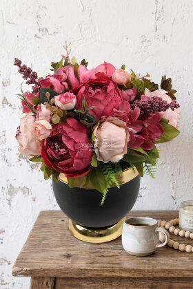 Aura Fuşya Şakayık Tanzimi 30 cm - Yapay Çiçek Deposu