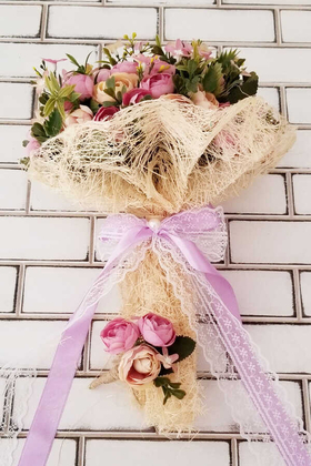 Gelin Çiçeği Ayperi Somon Mor 2li Set - 3