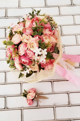 Gelin Çiçeği Ayperi Somon Pembe 2li Set - 1