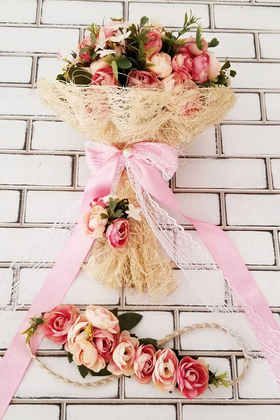 Gelin Çiçeği Ayperi Somon Pembe 3lü Set - 4