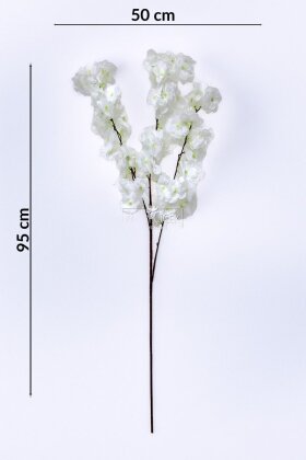 Bahar Dalı Dekoratif Yapay Çiçek 95 cm Beyaz - 4