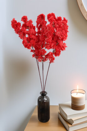 Bahar Dalı Dekoratif Yapay Çiçek 95 cm Kırmızı - 1
