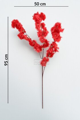 Bahar Dalı Dekoratif Yapay Çiçek 95 cm Kırmızı - 4