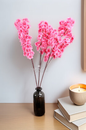 Bahar Dalı Dekoratif Yapay Çiçek 95 cm Pembe-Pudra - 1