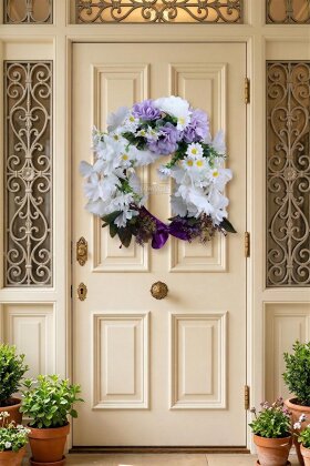 Bahçe Rüyası Kapı Süsü Çelenk - Yapay Çiçek Deposu