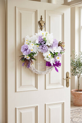 Bahçe Rüyası Kapı Süsü Çelenk - Yapay Çiçek Deposu