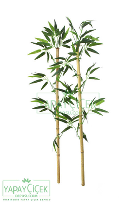 115 cm Yapay 8 Dal Yapraklı Doğal Bambu Tip13 - 2