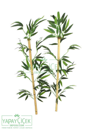 100 cm Yapay 11Dal Yapraklı Doğal Bambu Tip15 - 2