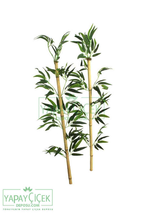 100 cm Yapay 11Dal Yapraklı Doğal Bambu Tip15 - 3