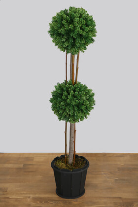 Ahşap Saksıda 2 Katlı Mini Top Çam 100 cm - 1