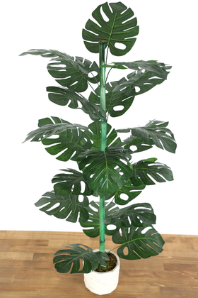 Beton Saksıda 21 Yapraklı Yapay Monstera (Deve Tabanı) Ağacı 110 cm - 2