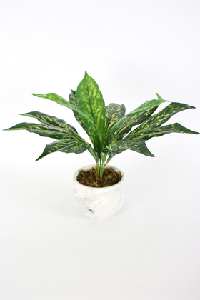 Beton Saksıda Uzun Yapraklı Yapay Bitki 42 cm Model-9 - 2