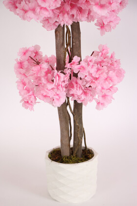 Saksıda Yapay Bahar Dalı Ağacı 105 cm Pembe - 3