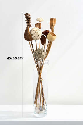 Naturel Tropik Asorti Kuru Çiçek Karnavalı 10 Dallı 45 cm - 3