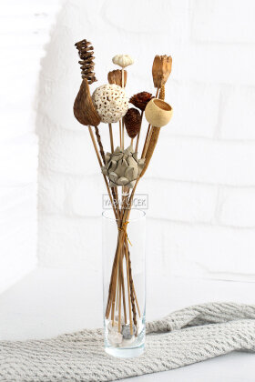 Naturel Tropik Asorti Kuru Çiçek Karnavalı 10 Dallı 45 cm - Yapay Çiçek Deposu