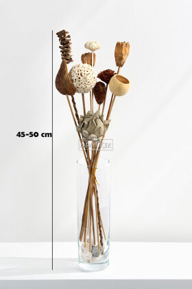 Naturel Tropik Asorti Kuru Çiçek Karnavalı 10 Dallı 45 cm - 3