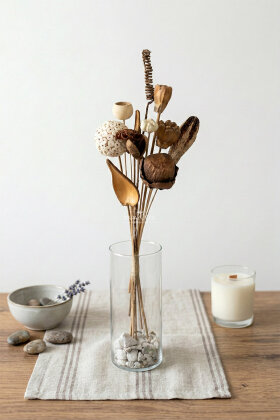 Naturel Tropik Asorti Kuru Çiçek Karnavalı 10 Dallı 45 cm - Yapay Çiçek Deposu